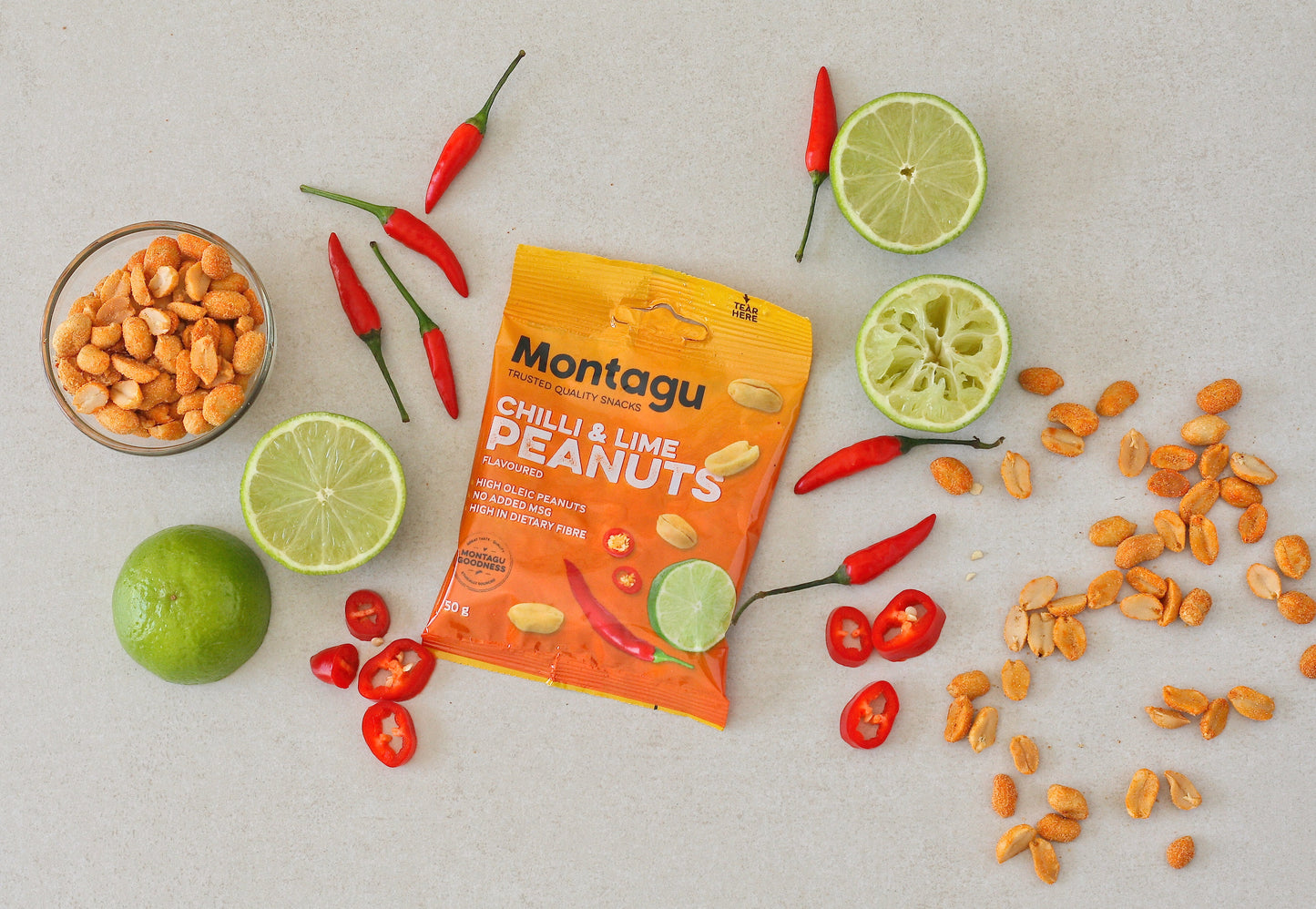 Montagu: Roasted Peanuts Chilli & Lime Flavoured 50g