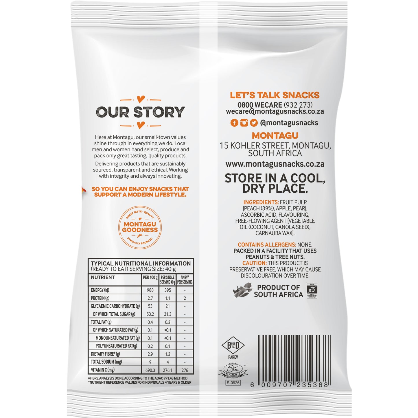 Montagu: Fruit Flakes - Peach