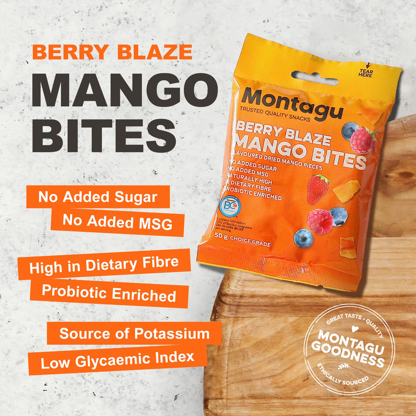 Montagu: Mango Bites - Berry Blaze Flavoured