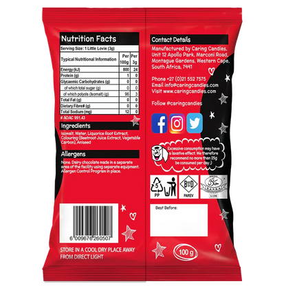 Sugar Free Candy: Little Lovies | 100g | Liquorice