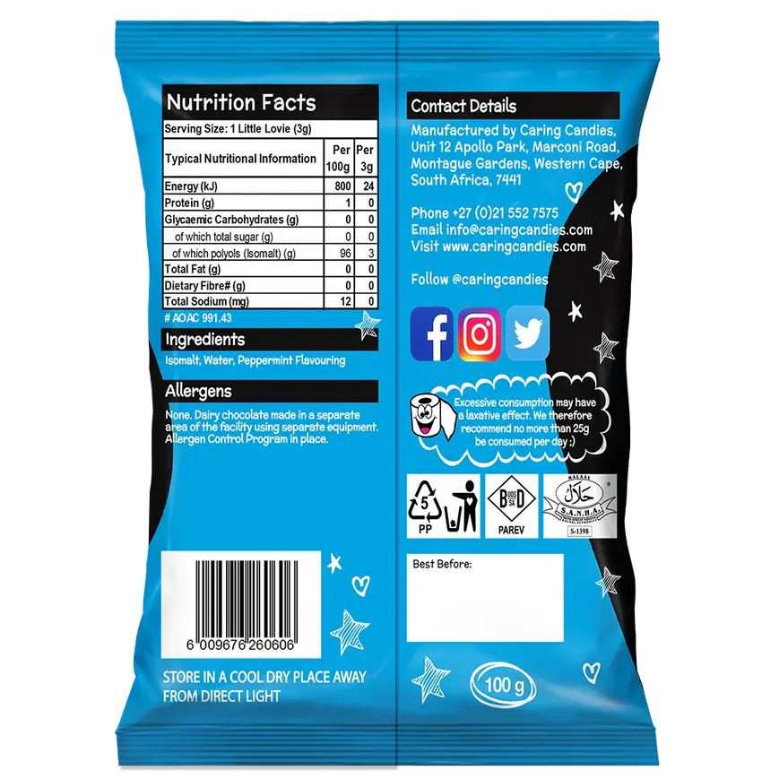 Sugar Free Candy: Little Lovies | 100g | Peppermint