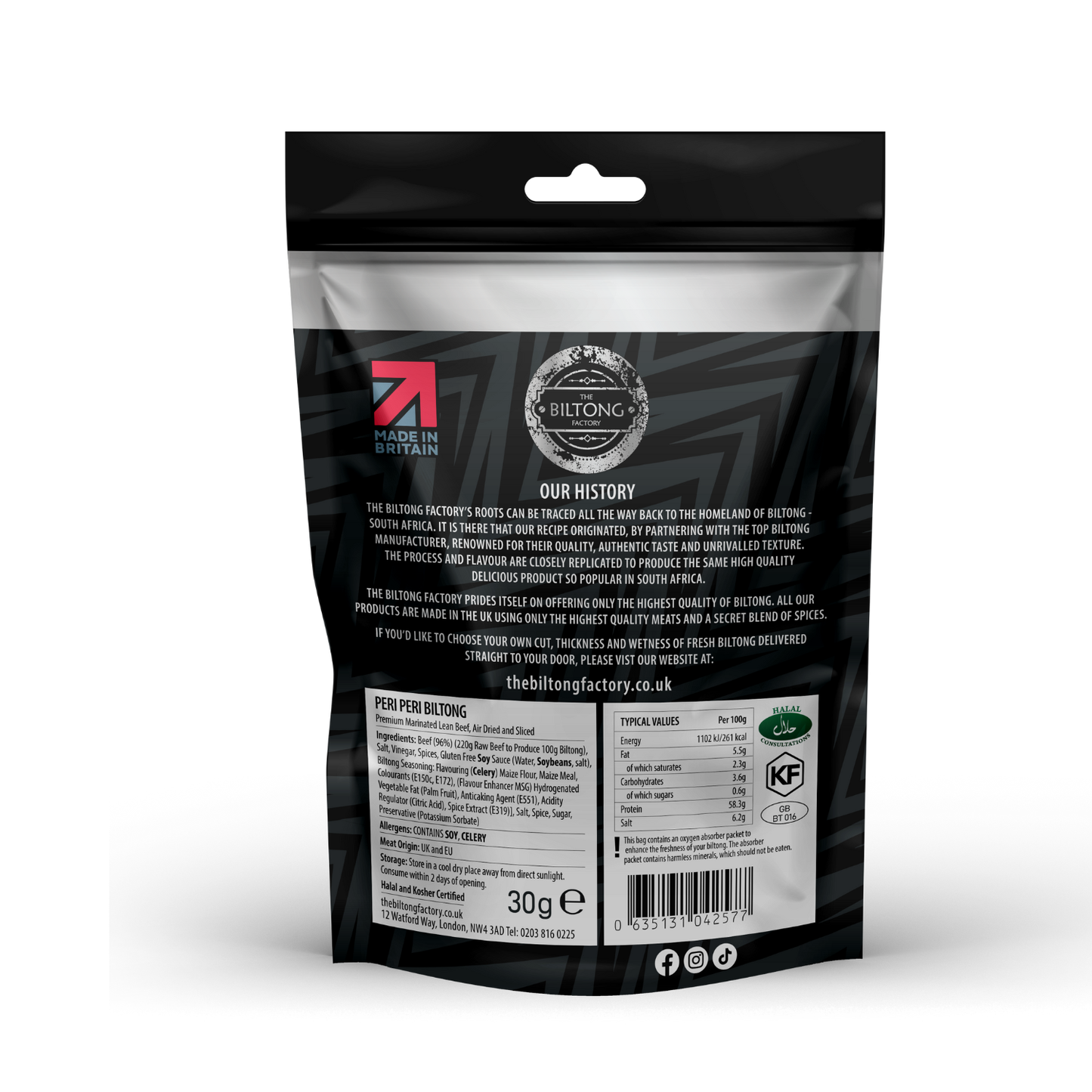 Long Life Biltong Snack Bags (5 x 30g)