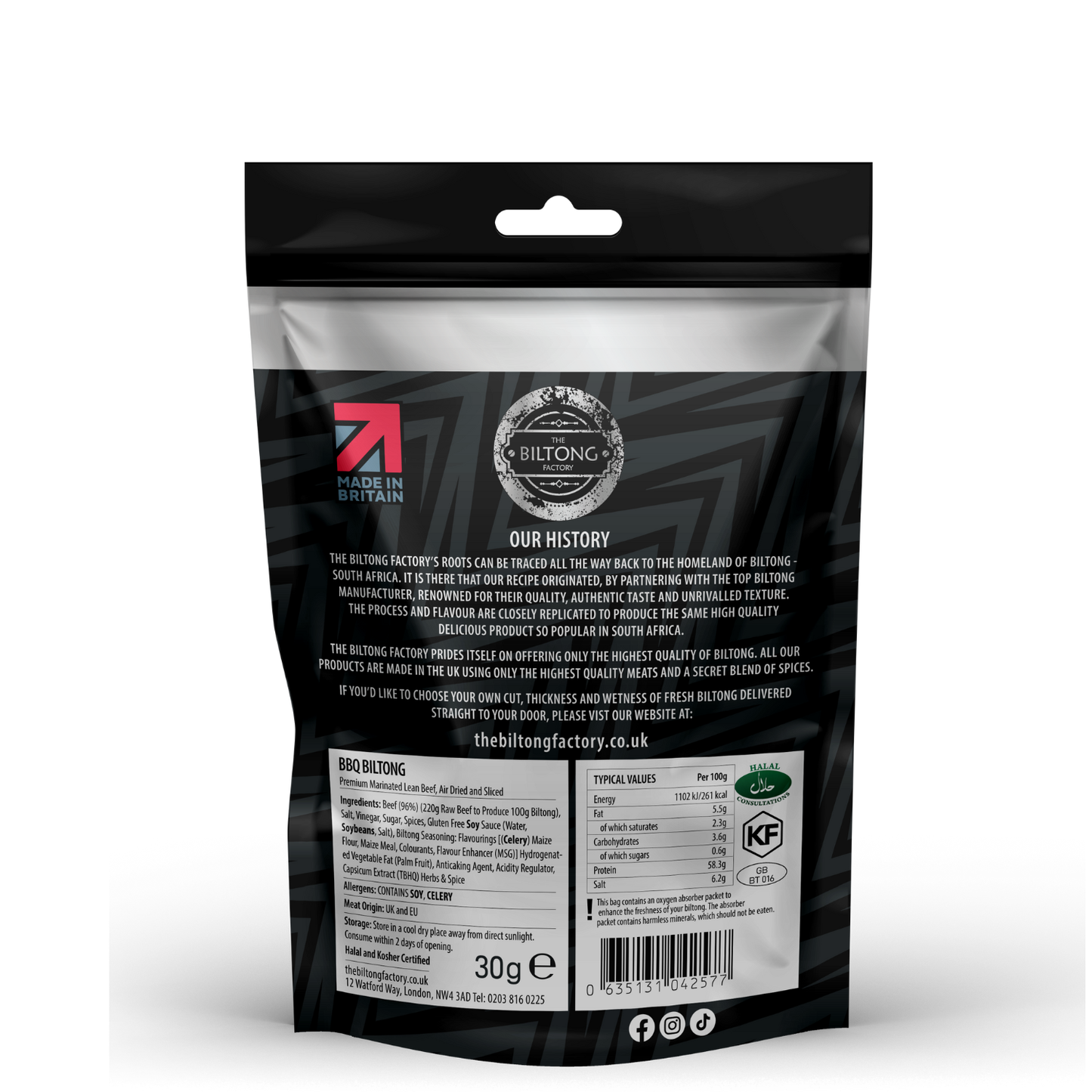 Long Life Biltong Snack Bags (5 x 30g)