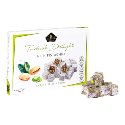 Turkish Delight White Box Double Extra Pistachio 210g