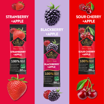 Dried Fruit Roll Ups Strawberry, Blackberry and Sour Cherry 25g x 9 Pack