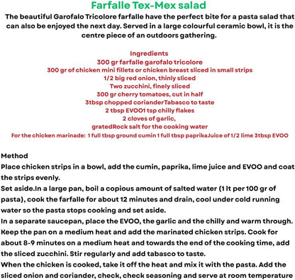Garofalo Farfalle Tricolore Italian Dried Pasta