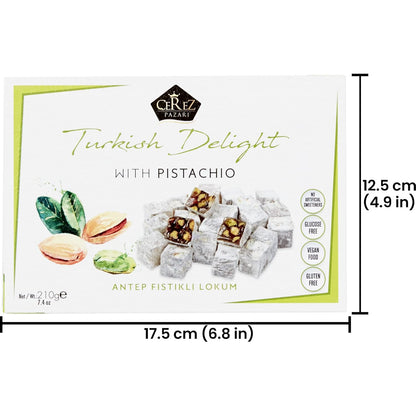 Turkish Delight White Box Double Extra Pistachio 210g