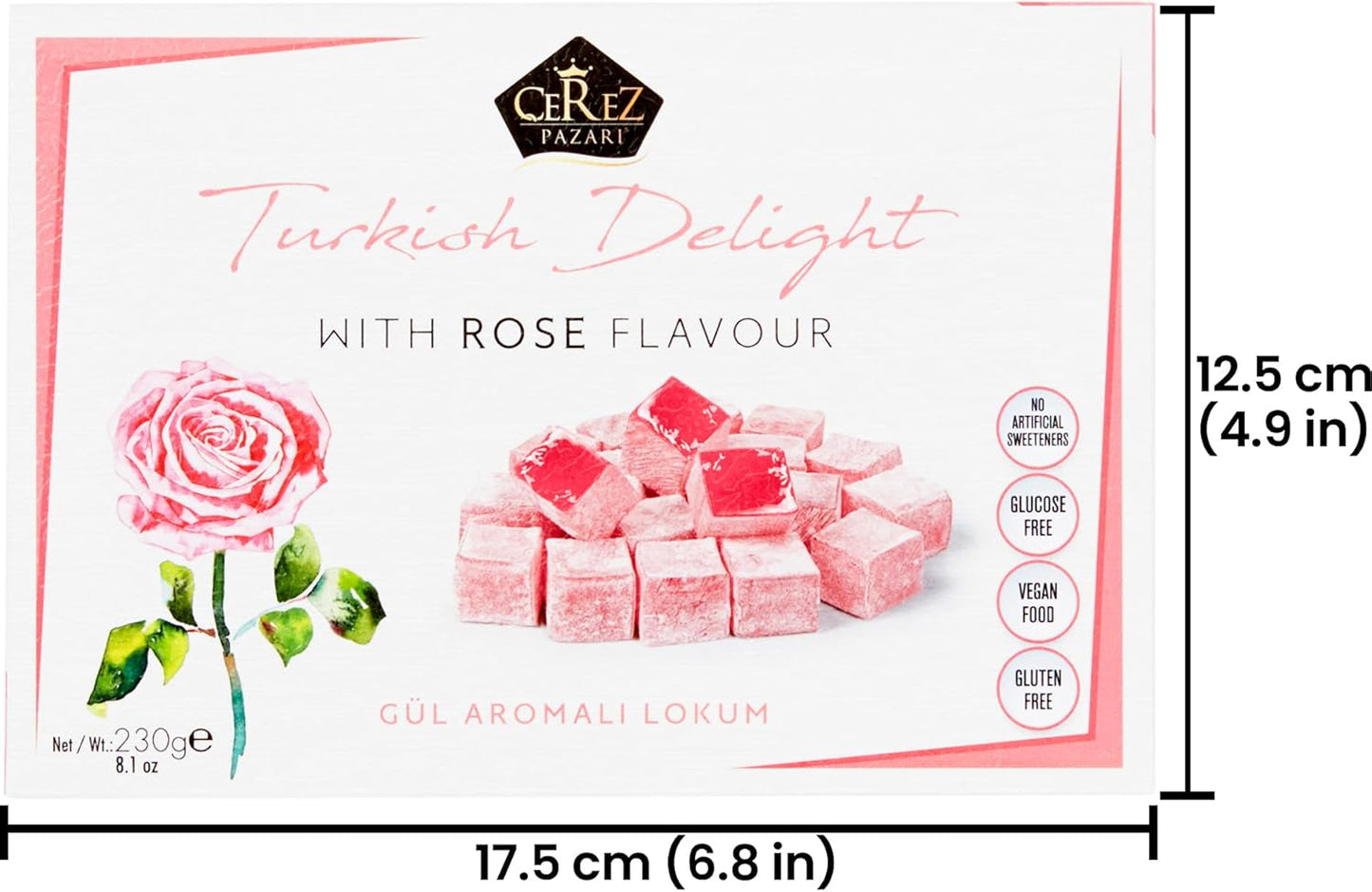 Turkish Delight White Box Rose Flavour 230g