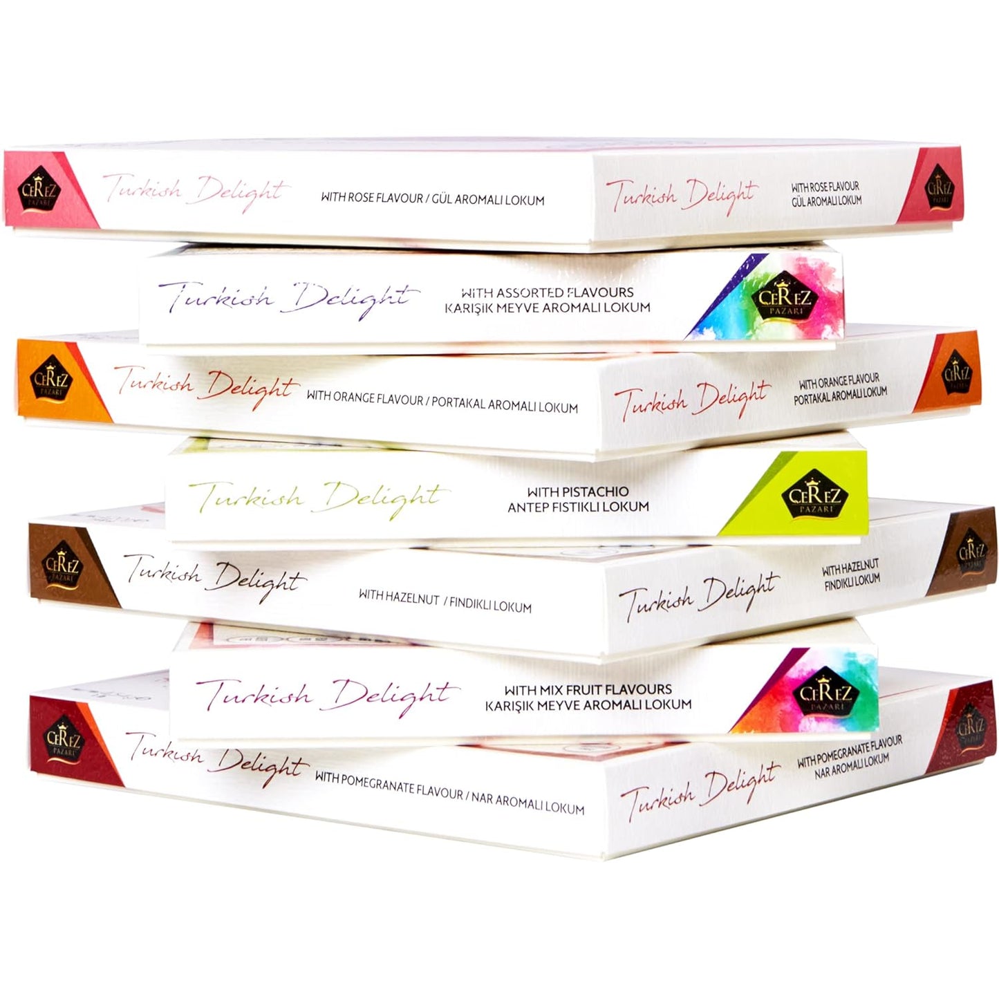 Turkish Delight White Box Rose, Orange, Lemon Flavour 230g