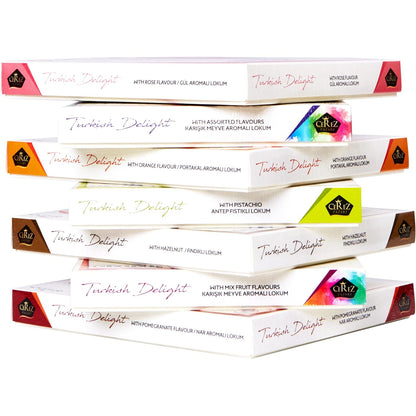 Turkish Delight White Box Rose, Orange, Lemon Flavour 230g