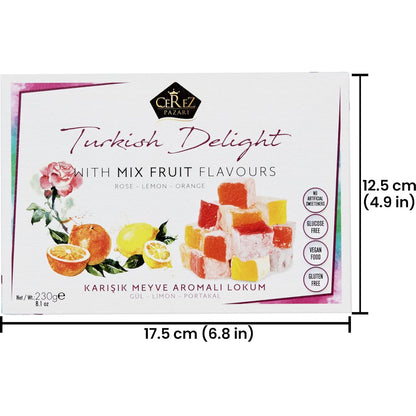 Turkish Delight White Box Rose, Orange, Lemon Flavour 230g