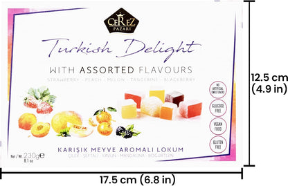 Turkish Delight White Box Strawberry, Peach, Melon, Tangerine, Blackberry Flavours 230g
