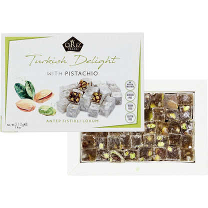 Turkish Delight White Box Double Extra Pistachio 210g