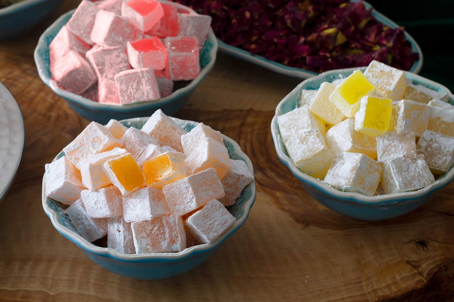 Turkish Delight White Box Rose, Orange, Lemon Flavour 230g