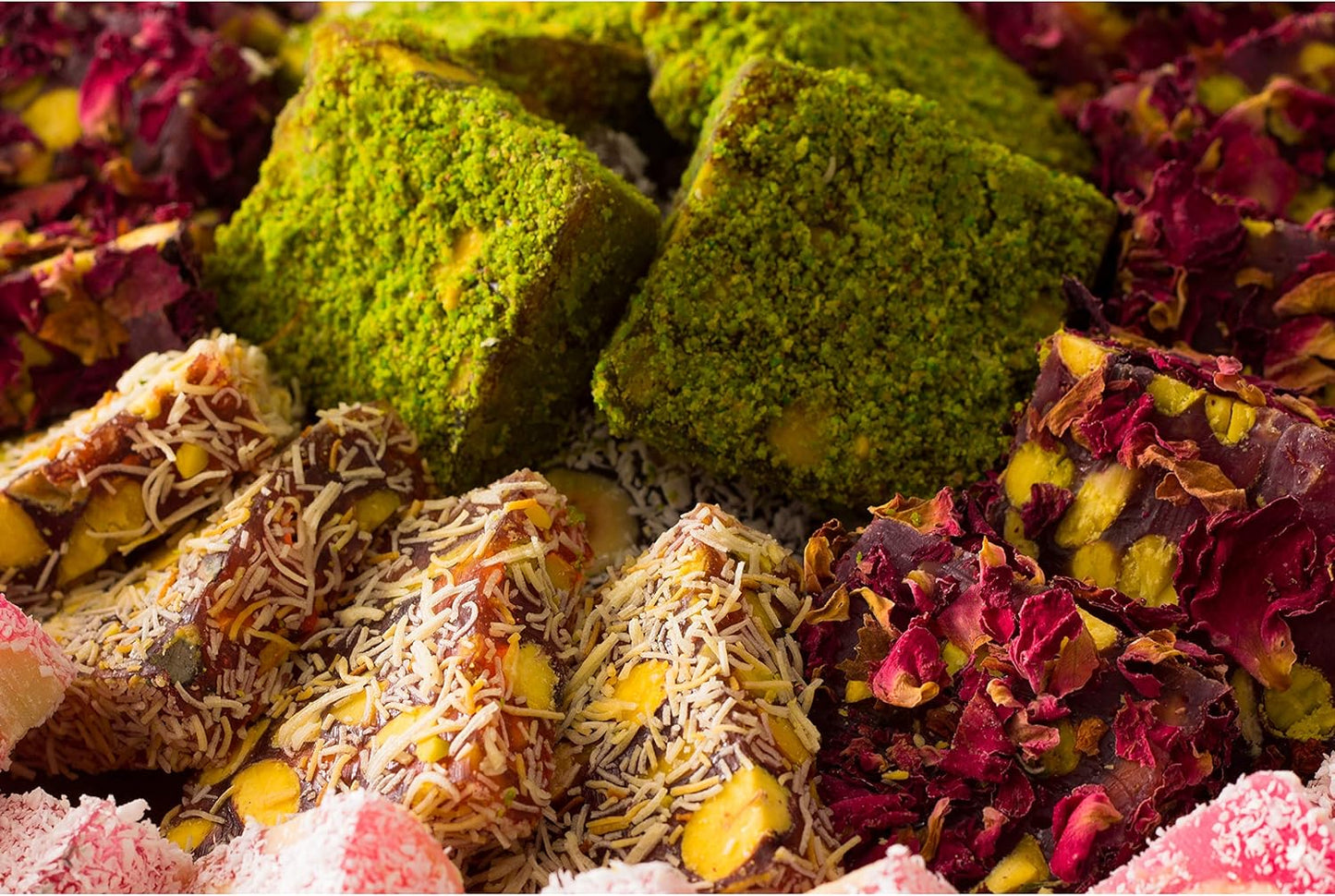Turkish Delight Luxury Box Pistachio Rose & Pomegranate 250g