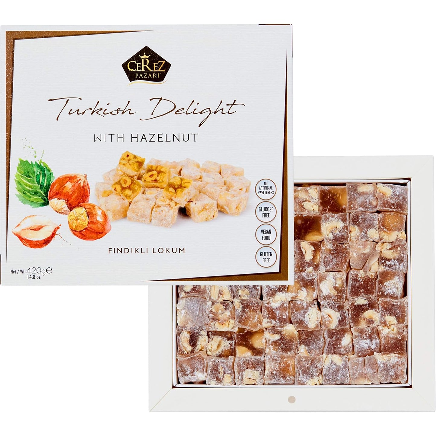 Turkish Delight White Box Double Extra Hazelnut 210g