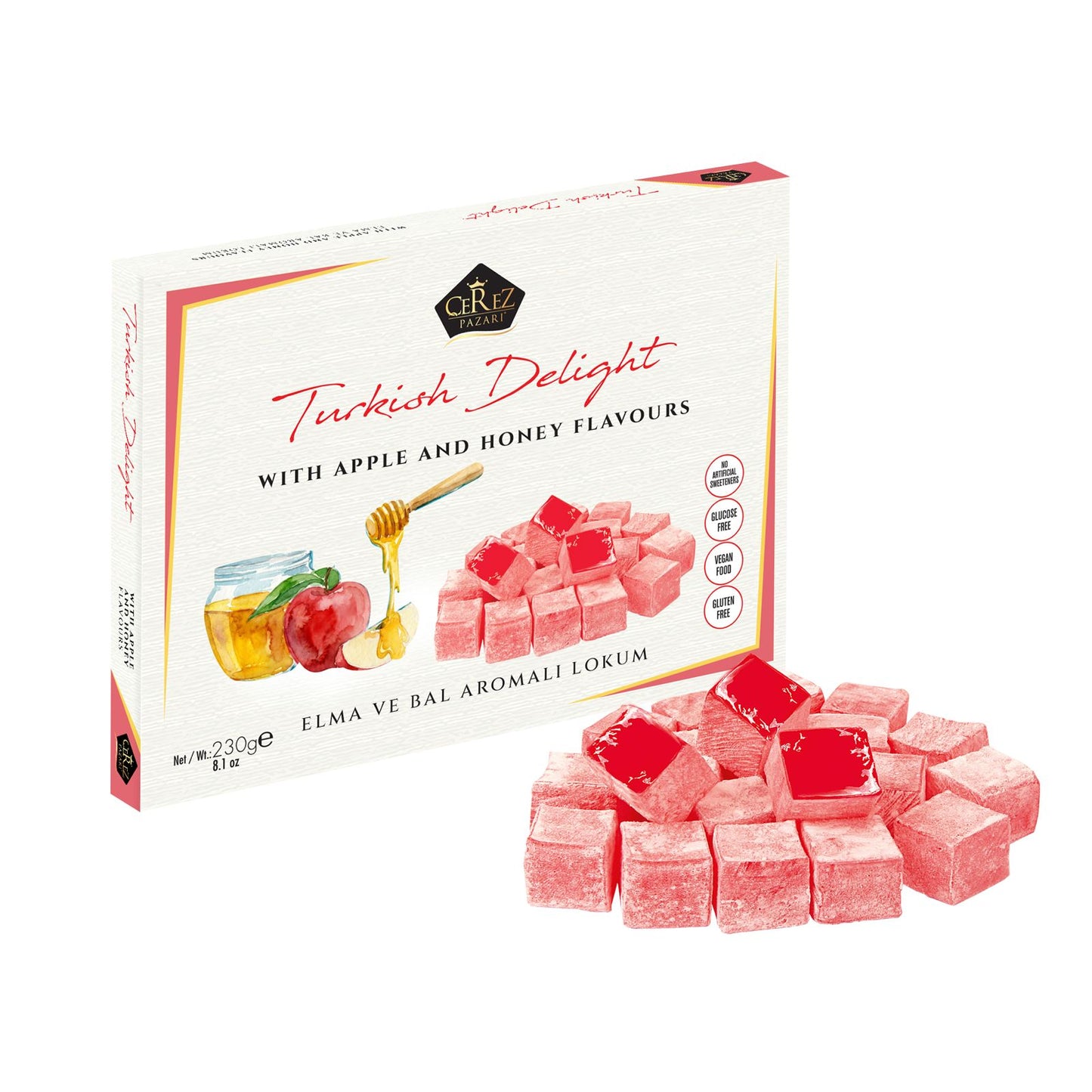 SPECIAL EDITION Turkish Delight White Box Apple & Honey Flavour 230g