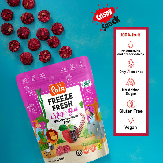 Blackberry & Apple Freeze-Dried Snacks | Pol's Freeze Fresh- 10 Pack