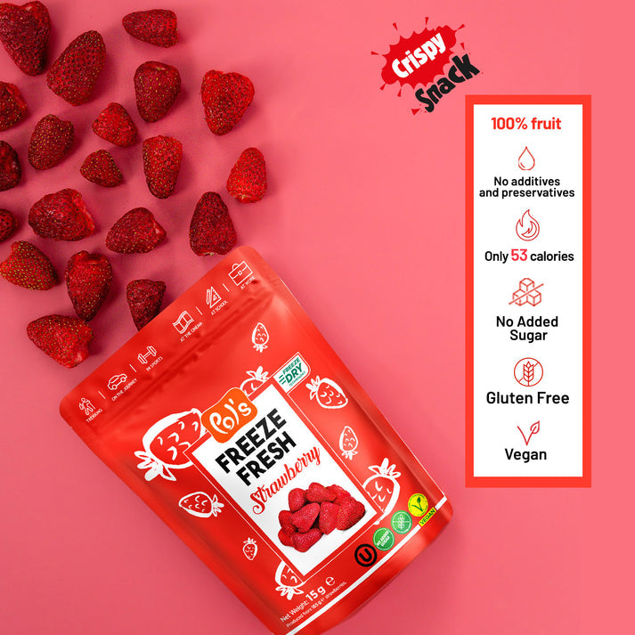 Strawberry Freeze-Dried Fruit Snacks | Pol's Freeze Fresh- 10 Pack