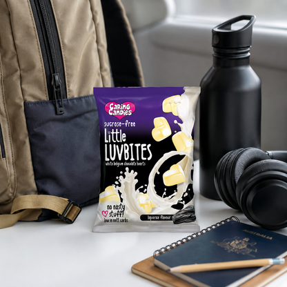 Sugar Free White Chocolate Hearts: Little LuvBites | 100g | Liquorice