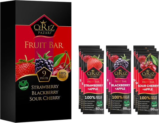 Dried Fruit Roll Ups Strawberry, Blackberry and Sour Cherry 25g x 9 Pack