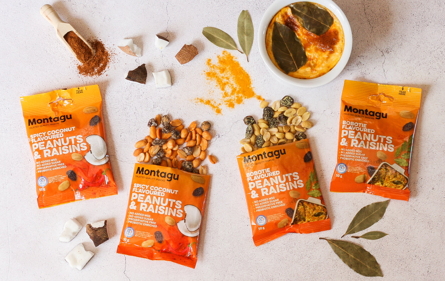 Montagu: Roasted Peanuts & Raisins Mix – Spicy Coconut Flavoured 50g