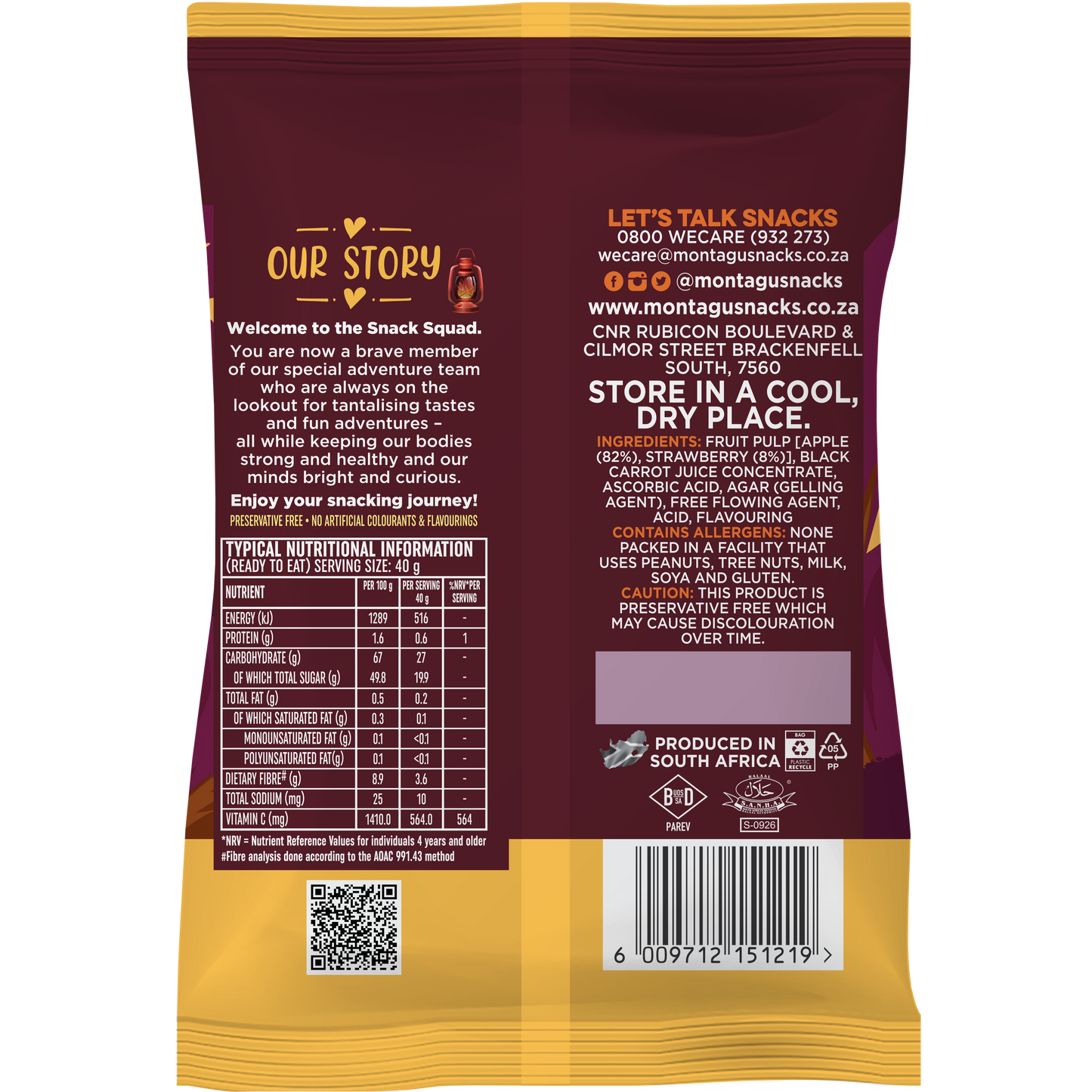 Montagu: Snack Squad Fruity Bears– Strawberry