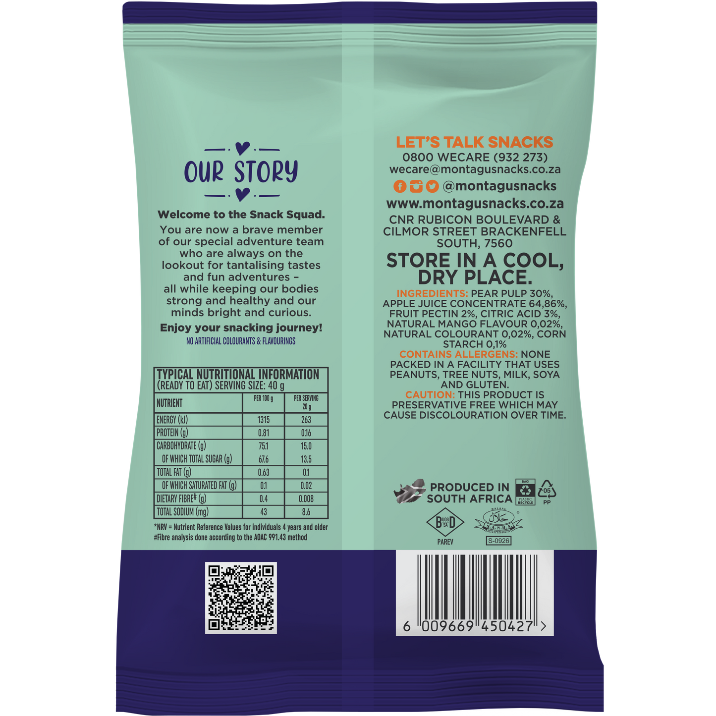 Montagu: Snack Squad Fruity Ropes – Mango