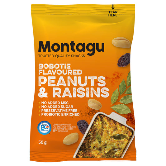 Montagu: Roasted Peanuts & Raisins Mix – Bobotie Flavoured 50g