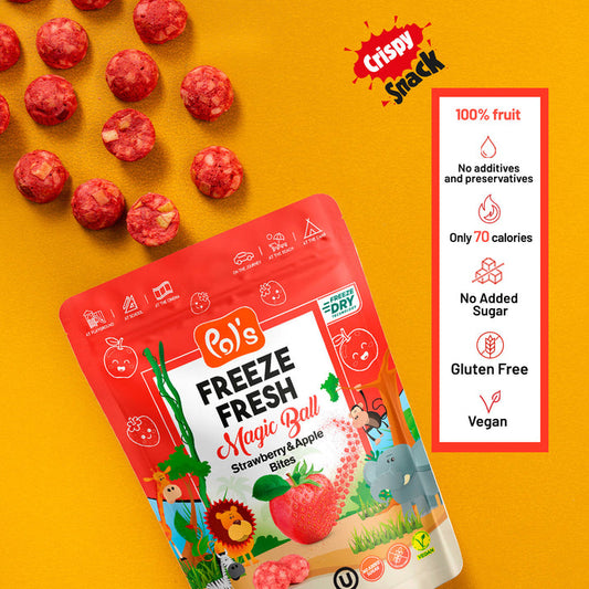 Strawberry & Apple Freeze-Dried Fruit Snacks | Pol's Freeze Fresh- 10 Pack