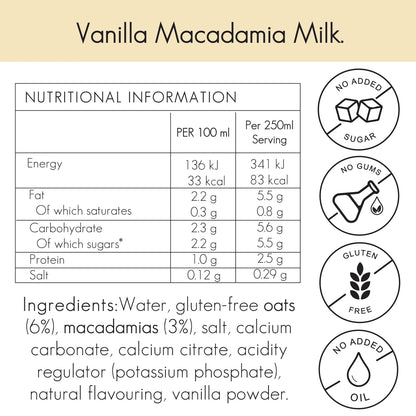Vanilla Macadamia Milk - 1L