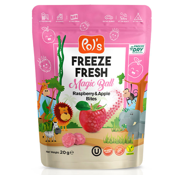 Raspberry & Apple Freeze-Dried Snacks | Pol's Freeze Fresh- 20g