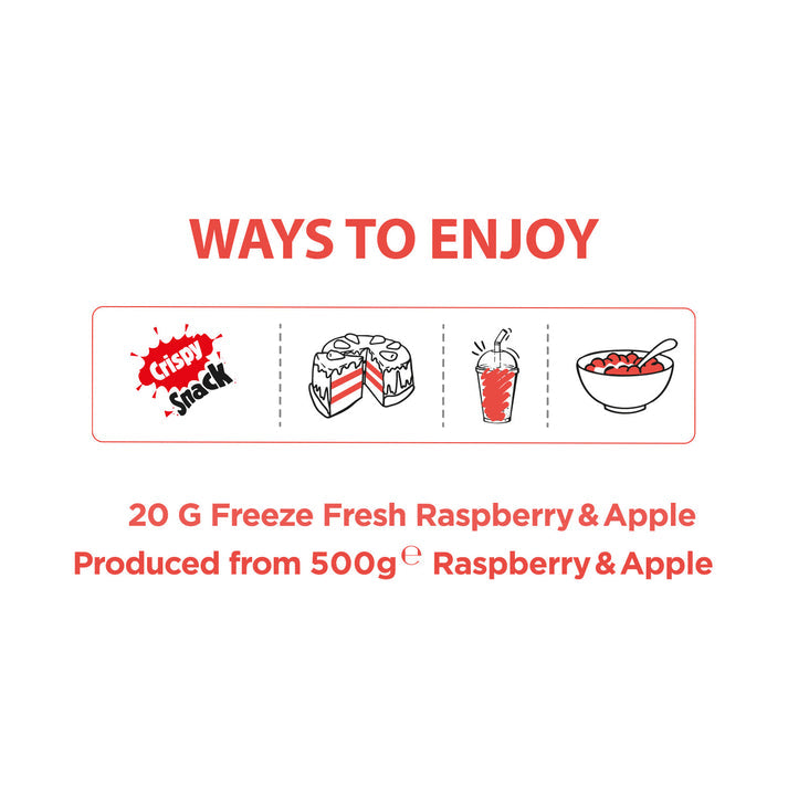 Raspberry & Apple Freeze-Dried Snacks | Pol's Freeze Fresh- 10 Pack